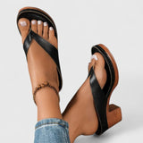 Talia | Women's Block Heel Thong Sandals Ankle Strap