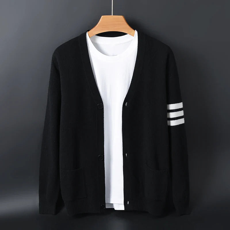 Luca Men's Cardigan - Black