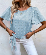 Rita™ | Feminine Blouse with 3D Floral Details