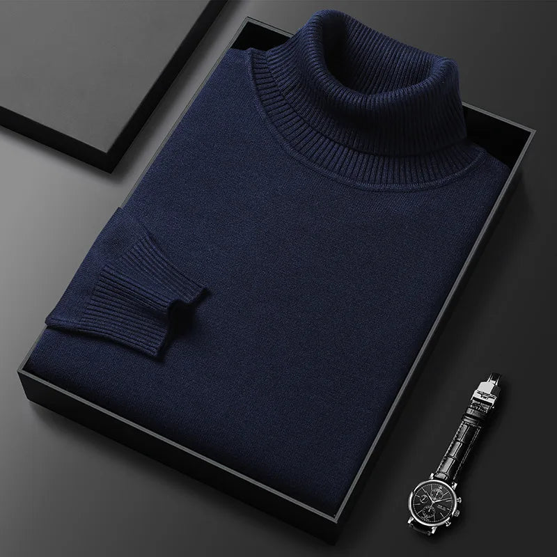 Men's Marco Slim Turtleneck Sweater - Navy Blue