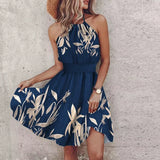 Loxley™ | Backless Irregular Printed Mini Dress