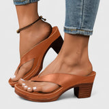 Talia | Women's Block Heel Thong Sandals Ankle Strap