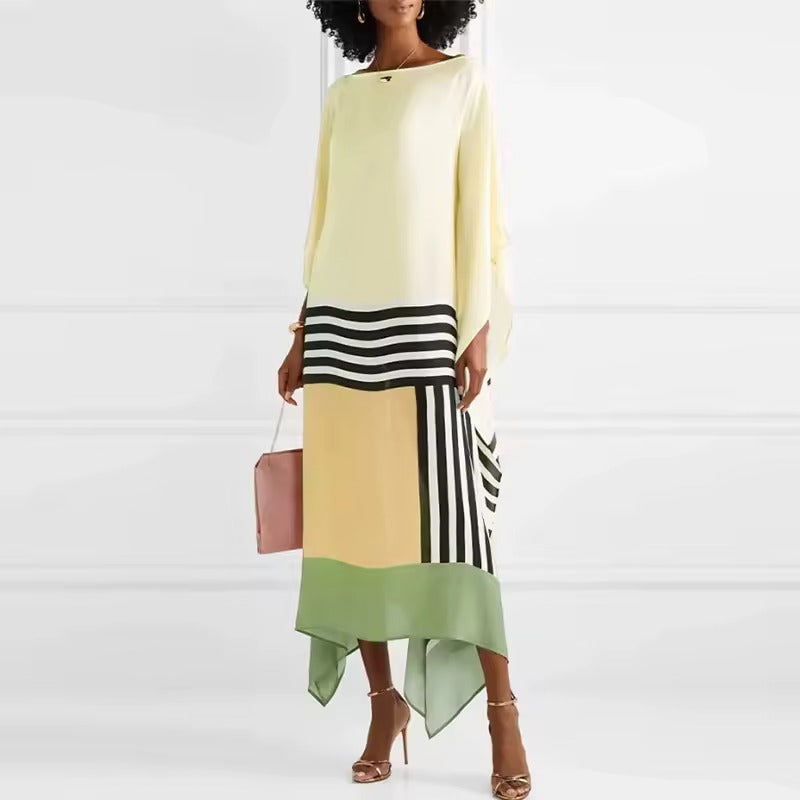 Aria | Women's Geometric Print Kaftan Batwing Sleeve Maxi Dress