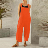 Harper | Women's Wide Leg Linen Jumpsuit Sleeveless Overalls