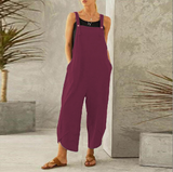Harper | Women's Wide Leg Linen Jumpsuit Sleeveless Overalls