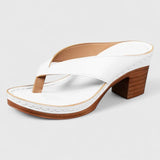 Talia | Women's Block Heel Thong Sandals Ankle Strap