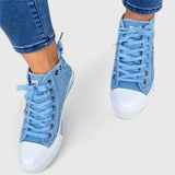 Roxy | Women's High Top Denim Sneakers Zip Stud Detail
