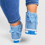 Roxy | Women's High Top Denim Sneakers Zip Stud Detail