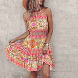 Loxley™ | Backless Irregular Printed Mini Dress