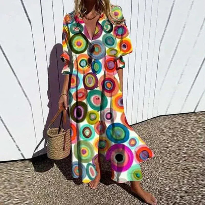 Wren | Women's Floral Print Button-Front Maxi Dress