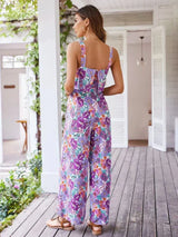 Sienna | Women's Floral Wide Leg Jumpsuit Sleeveless Backless