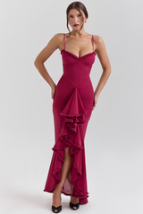 Fauna | Ruched Ruffle Dovetail Party Dress