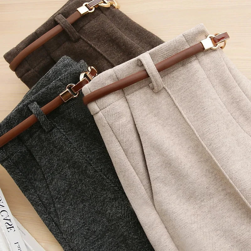 Women’s Lambswool Straight-Leg Tailored Pants