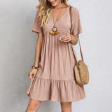 Audrey | Trendy Boho Ruffle Hem Mini Dress