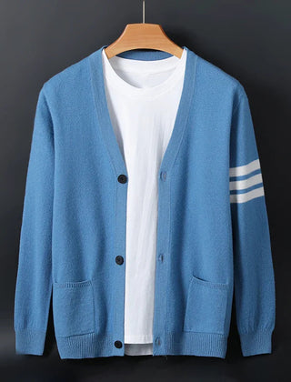 Luca Men's Cardigan - Blue