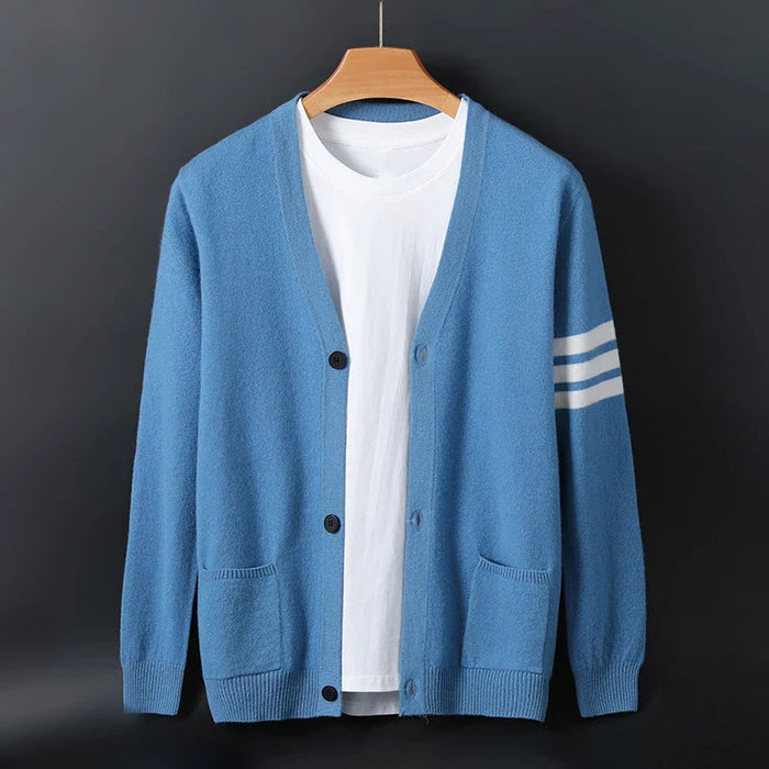 Luca Men's Cardigan - Blue