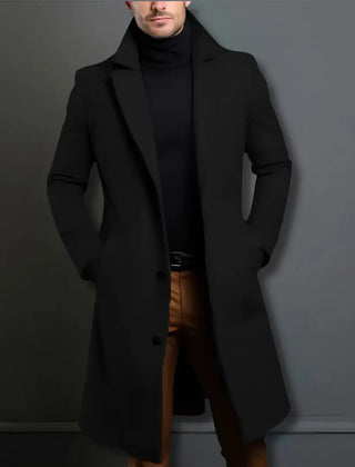 Castello Wool-Blend Men's Overcoat - Black