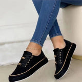 Cleo | Women's Flat Platform Sneakers Gold Chain Detail