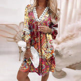 Alena | Boho Printed Mini Dress