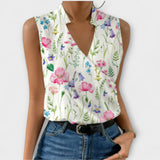 Luna | Women's Sleeveless Wrap V-Neck Top Surplice Blouse
