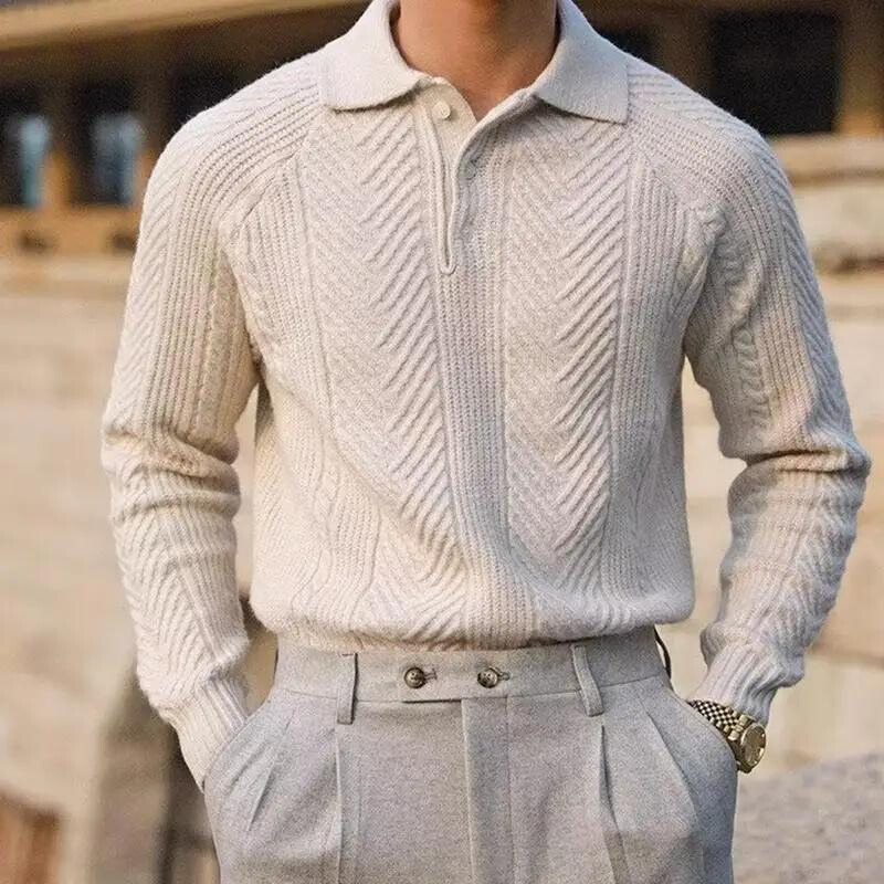 Men's Verona Knit Polo Sweater - Ivory Sand
