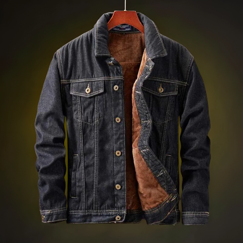 Cosmonite Fleece Denim Men's Jacket - Black