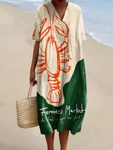 Sarah™ | Lobster Print Graphic Dress