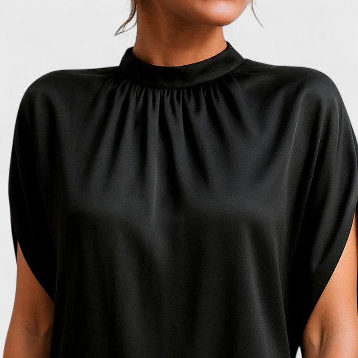 Aven | Women's Mock Neck Batwing Sleeve Dress Split Sleeve
