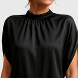 Aven | Women's Mock Neck Batwing Sleeve Dress Split Sleeve
