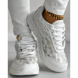 Nova | Women's White Lace Sneakers Casual Daily Trainers