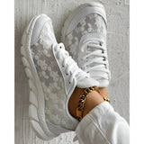 Nova | Women's White Lace Sneakers Casual Daily Trainers