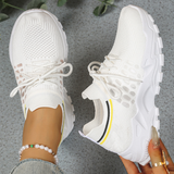 Aura | Women's Knit Mesh Lace-Up Chunky Sole Trainers