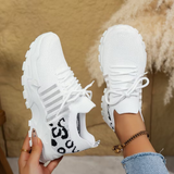 Aura | Women's Knit Mesh Lace-Up Chunky Sole Trainers