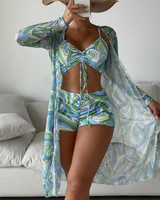Amalfi™ | High-Waist Bikini Set with Cover-Up