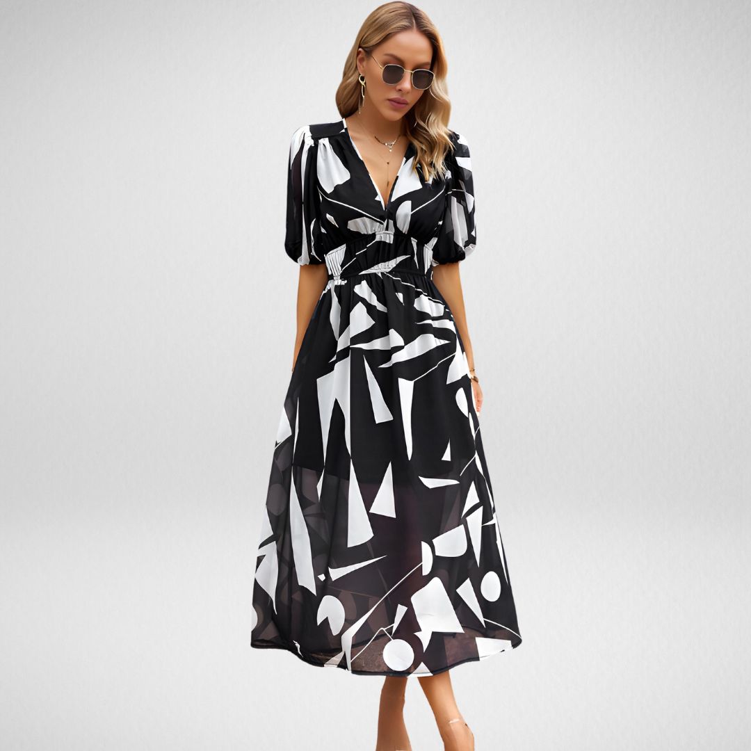Dhalia | Charming Dress with V-Neckline