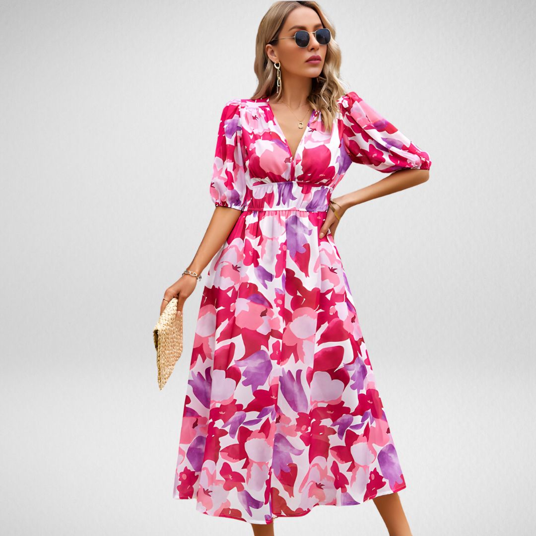 Dhalia | Charming Dress with V-Neckline