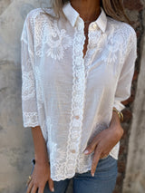 Audette - Elegant Embroidered Lace Blouse
