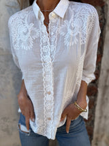 Audette - Elegant Embroidered Lace Blouse