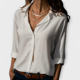 Adela | Women's Collared Long Sleeve Button Down Blouse