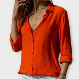 Adela | Women's Collared Long Sleeve Button Down Blouse