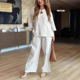 Aldora | Women's Tunic & Wide Leg Palazzo Pants Set