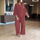 Aldora | Women's Tunic & Wide Leg Palazzo Pants Set