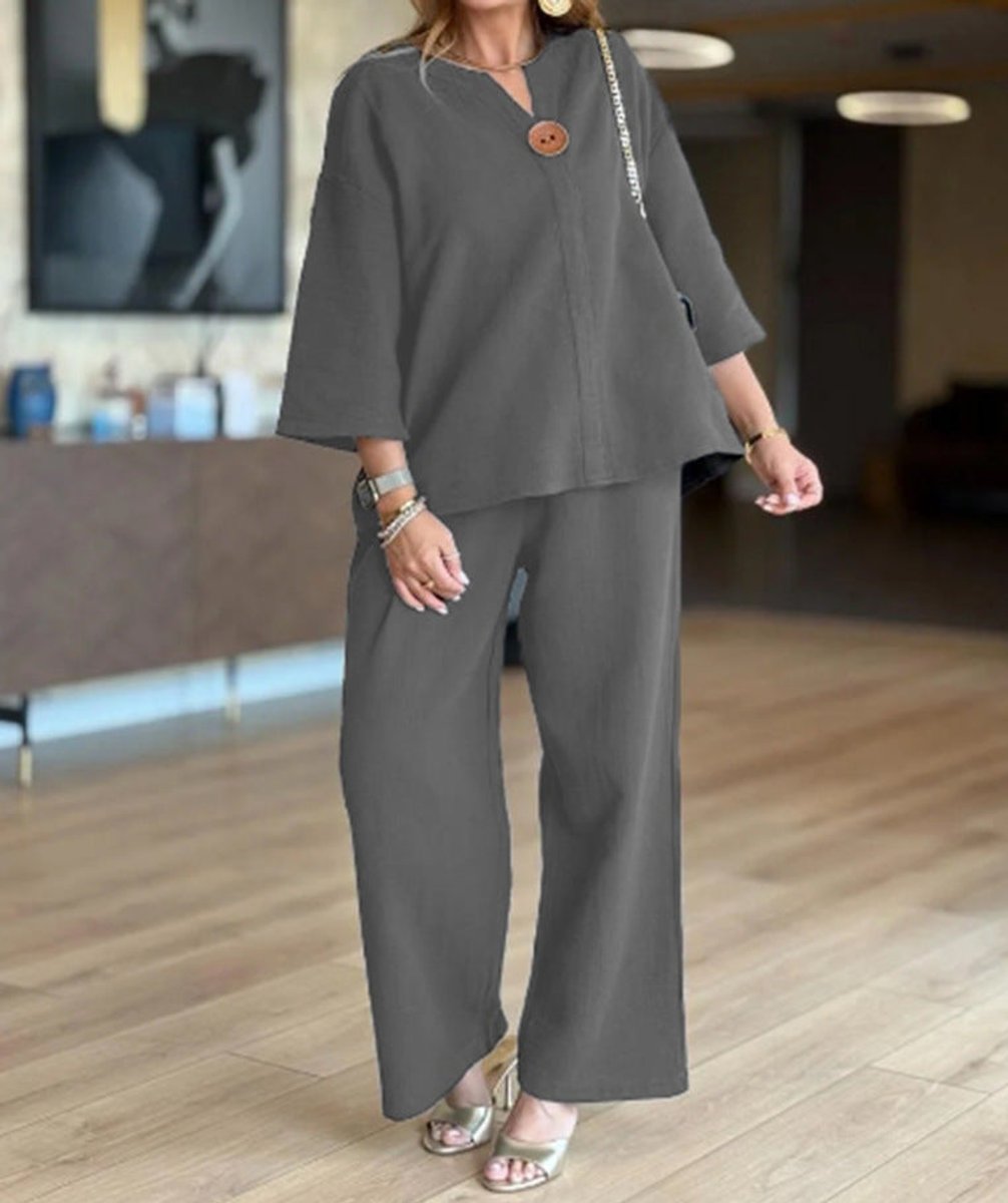 Aldora | Women's Tunic & Wide Leg Palazzo Pants Set