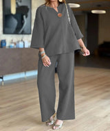 Aldora | Women's Tunic & Wide Leg Palazzo Pants Set