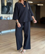 Aldora | Women's Tunic & Wide Leg Palazzo Pants Set