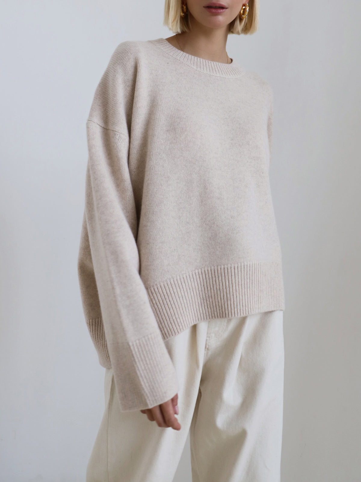 Anara | Women's Oversized Crew Neck Knit Jumper