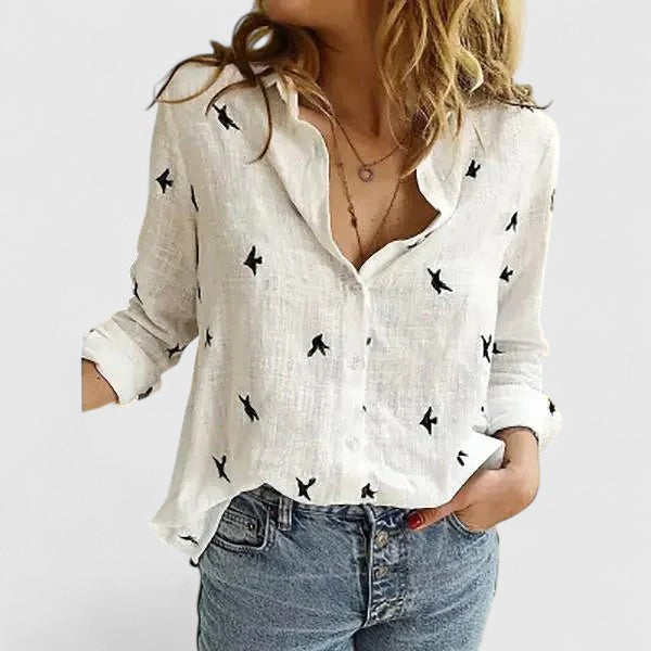 Anneliese | Women's Floral Print V-Neck Blouse