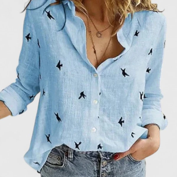 Anneliese | Women's Floral Print V-Neck Blouse