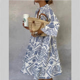 Annerose | Women's Printed Collared 3/4 Sleeve Mini Dress