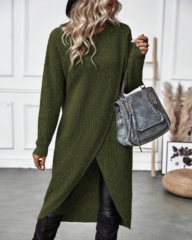 Artemis | Women's Asymmetrical Long Sleeve Tunic Sweater